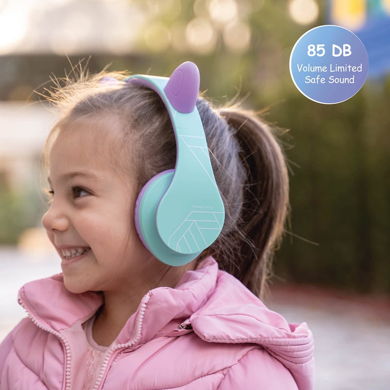 PowerLocus Kids Headphones Over-Ear, Bluetooth Wireless Headphones for Kids,with Microphone, Safe 85DB Volume Limited, Foldable with Carry Case, Audio Cable, Micro SD mode for Online Classes,PC,Phones - Image 5