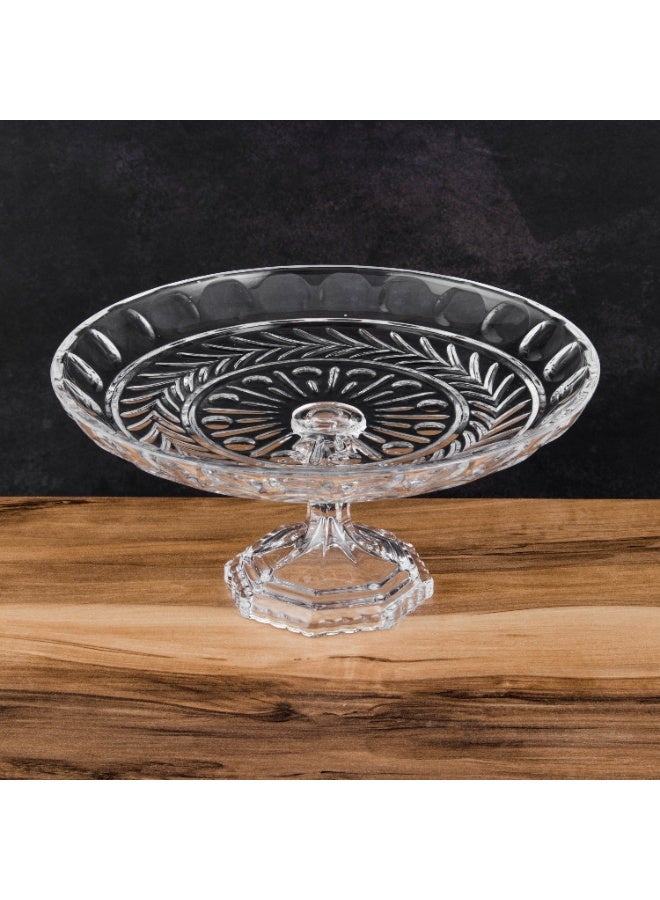 Elegant Luxury Crystal Serving Plate on Stand – 21 cm Elegant Design to Elevate Your Table ✨ - Image 1