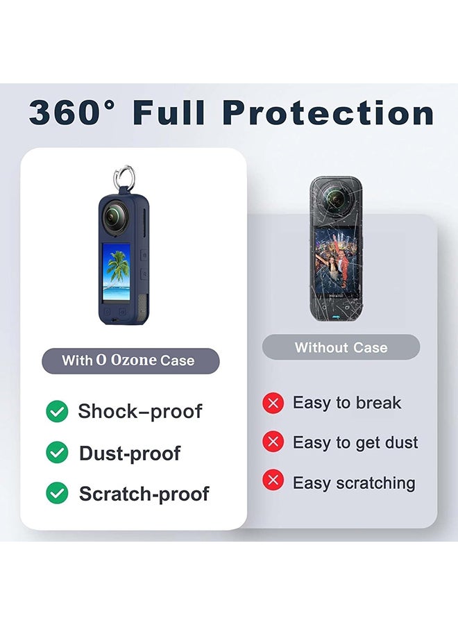 O Ozone Compatible Case for Insta360 X5 | Silicone Carrying Case  Anti-drop Protective Accessories Cover for Insta360 X5 Action Camera Accessories- Green - Image 5