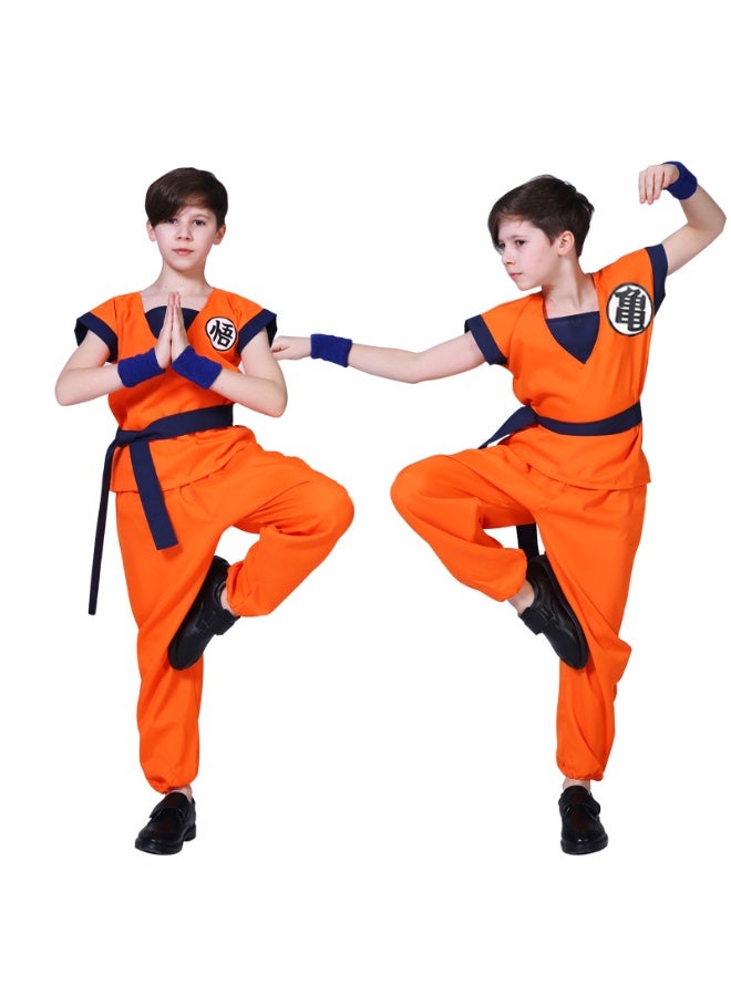 JAYATO 6-piece cosplay costume set of Goku from Dragon Ball Super level 2, featuring a Saiyan, dressed as Sn Goku.   Halloween Costume for children's performance, Kids Party - Image 4