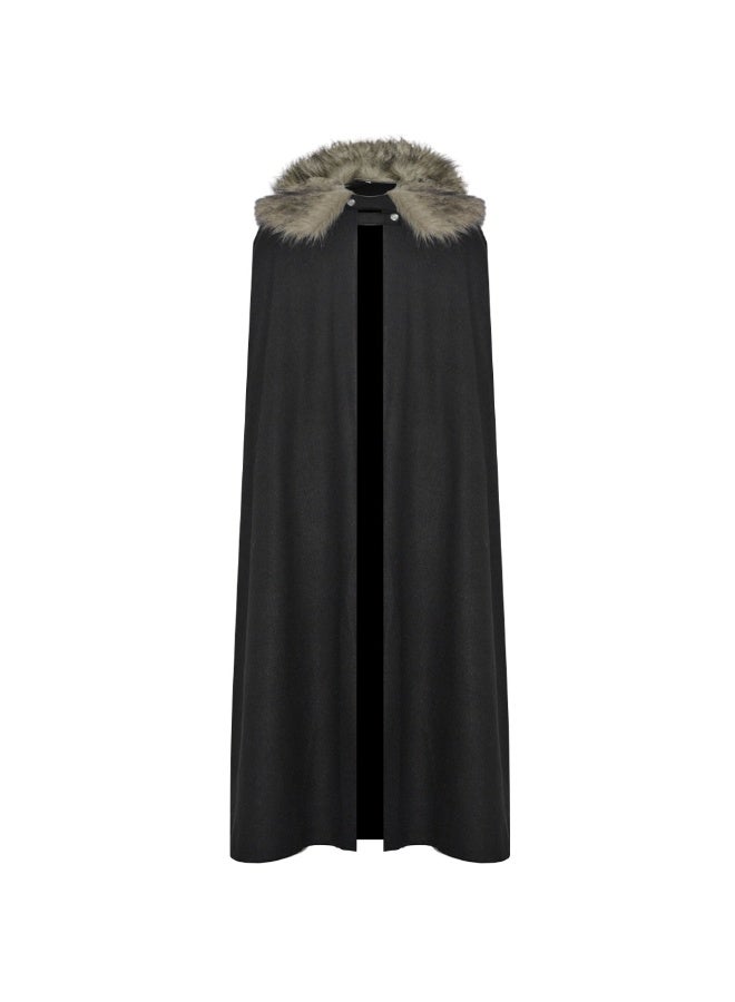 NIBEMINENT Halloween retro medieval woolen overcoat cape, Game of Thrones Snow cloak cape cosplay - Image 1