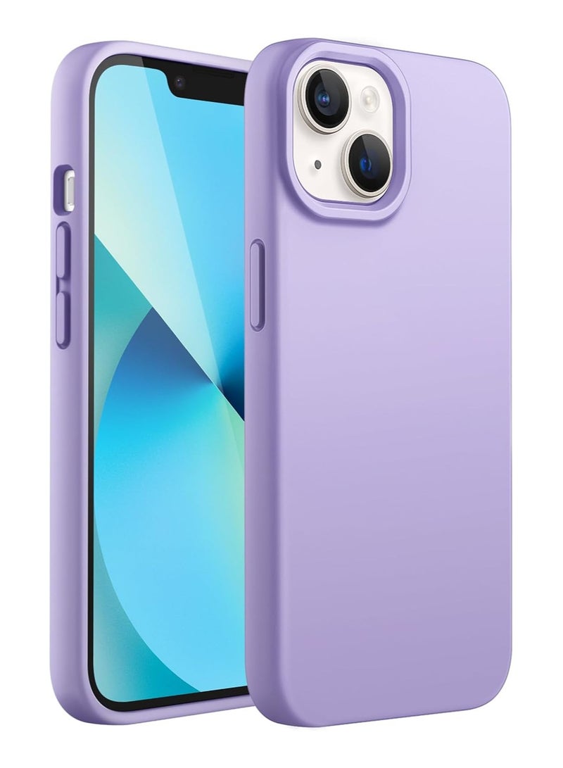 ACLIX Silicone Case Compatible with iPhone 13-14, Slim Liquid Silicone, Layers of Soft Gel Rubber Shockproof, Protective Phone Case Cover with TPU Lining (Light Purple) - Image 1