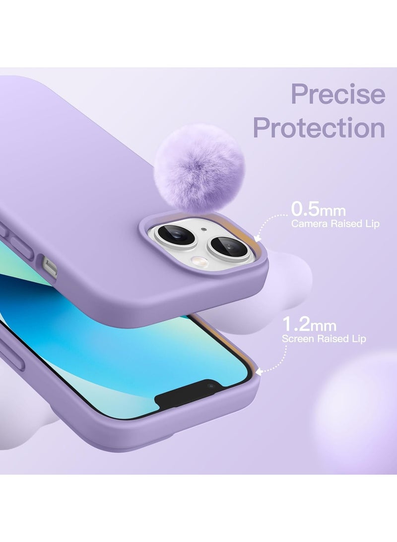 ACLIX Silicone Case Compatible with iPhone 13-14, Slim Liquid Silicone, Layers of Soft Gel Rubber Shockproof, Protective Phone Case Cover with TPU Lining (Light Purple) - Image 3