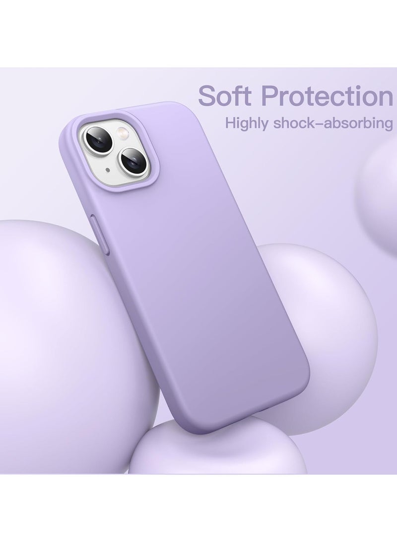 ACLIX Silicone Case Compatible with iPhone 13-14, Slim Liquid Silicone, Layers of Soft Gel Rubber Shockproof, Protective Phone Case Cover with TPU Lining (Light Purple) - Image 4