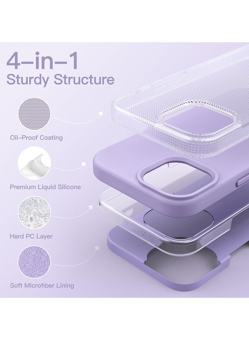 ACLIX Silicone Case Compatible with iPhone 13-14, Slim Liquid Silicone, Layers of Soft Gel Rubber Shockproof, Protective Phone Case Cover with TPU Lining (Light Purple) - Image 5