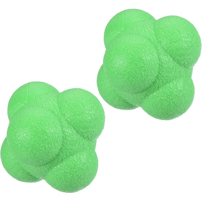 PATIKIL BOUNCE REACTION BALLS, 2 PACK COORDINATION BALL AGILITY & SPEED REFLEX TRAINING GAME SPORTS BALL TPR HIGH DIFFICULTY FOR BASEBALL SOCCER SOFTBALL BASKETBALL, GREEN - Image 3