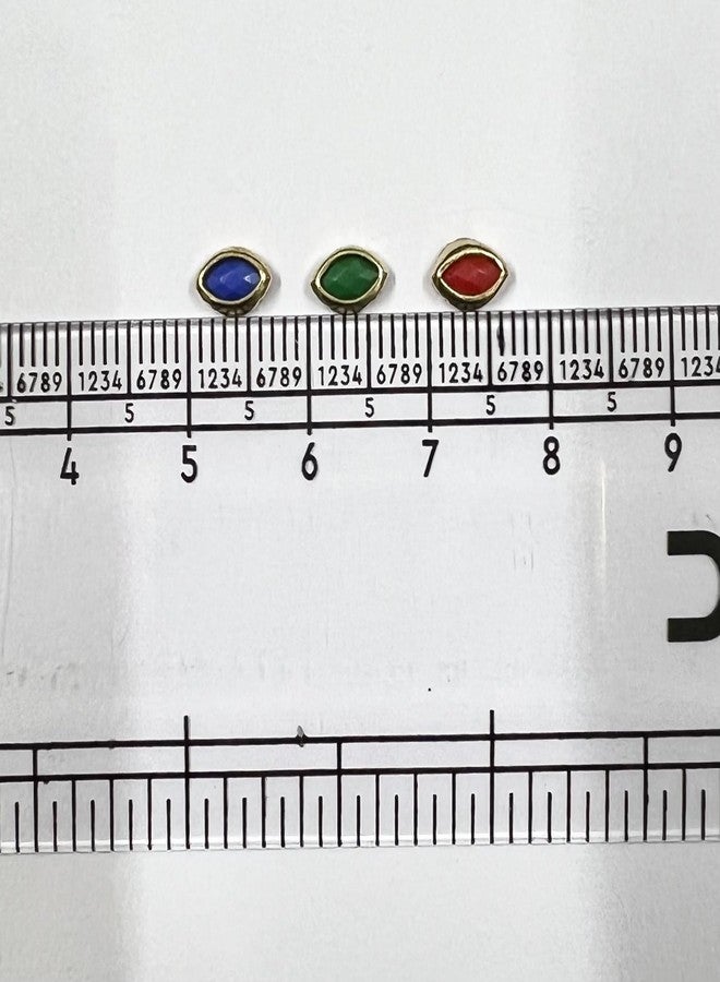 Unikart Colourful Kundan Beads Eye Shape 3X6Mm For Jewellery Making, Earing, Art & Craft Pack Of 700 Pieces With Fabric Glue & Storage Box, Multicolour - Image 3