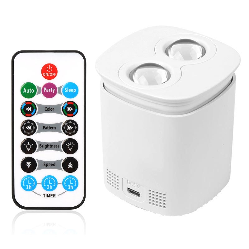 Sunset Aurora Ambient Light: White Compact Portable 7-Color Display - Remote Control Enabled Ambient Light for Living Room Bedroom Bar Stage Decoration - Image 1