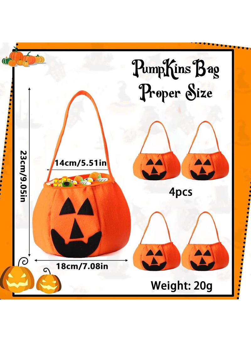 AUTOYSUR 4PCS Candy Bag, Children's Pumpkin Candy Bags, Goodies Gift Handbag, For Kids Party Flags College - Image 3
