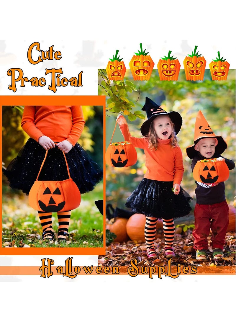 AUTOYSUR 4PCS Candy Bag, Children's Pumpkin Candy Bags, Goodies Gift Handbag, For Kids Party Flags College - Image 5