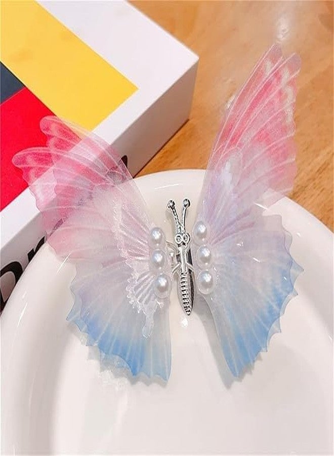 TERXA Shaking Butterfly Hair Clip | Headwear With Pearl Clip | Photo Props For Women | Hair Ornaments | Fairy Pearls Pin | Colorful Butterfly Hair Pin | Hair Clamp (Pack of 1,Multicolor) - Image 1