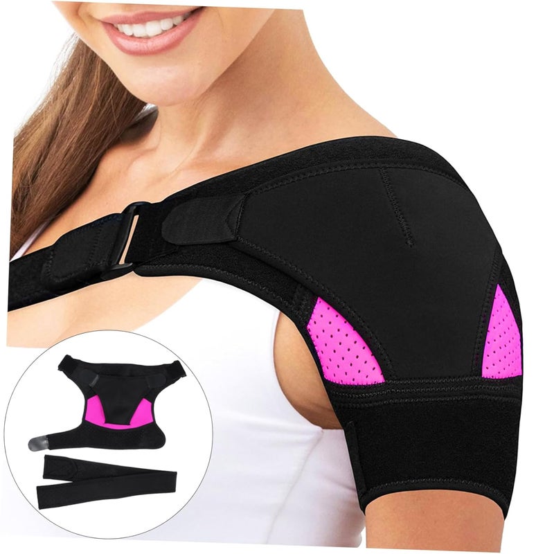 Adjustable Shoulder Support Brace with Ice Pack Pocket for Sports Injury Recovery Men Women - Image 4