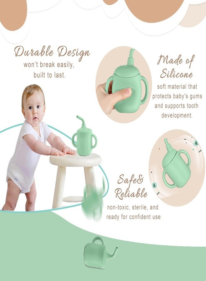 TONY STARK Baby Sipper Bottle for 6month+, Silicone Tumbler Bottle with Straw, Kids Water Bottle with Twin Handles, Durable Straw Cup for Babies (Minty Pastel Green) - Image 5