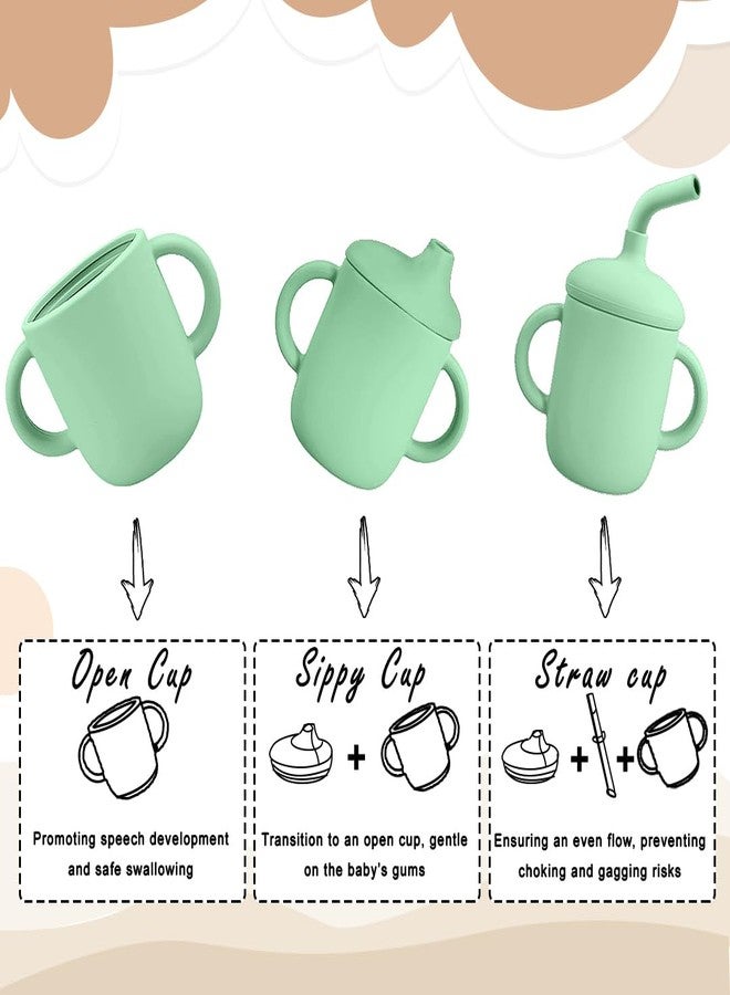 TONY STARK Baby Sipper Bottle for 6month+, Silicone Tumbler Bottle with Straw, Kids Water Bottle with Twin Handles, Durable Straw Cup for Babies (Minty Pastel Green) - Image 2