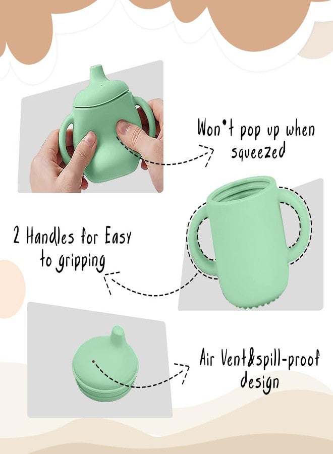 TONY STARK Baby Sipper Bottle for 6month+, Silicone Tumbler Bottle with Straw, Kids Water Bottle with Twin Handles, Durable Straw Cup for Babies (Minty Pastel Green) - Image 3