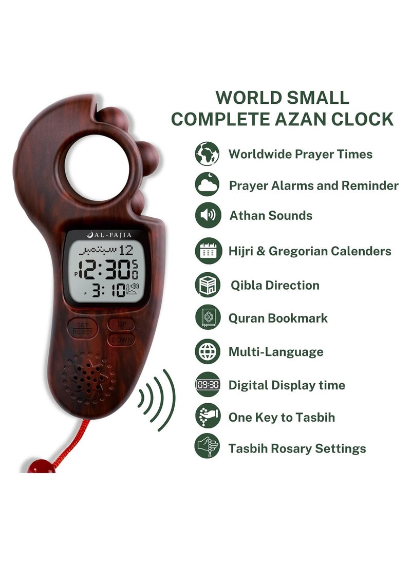 Portable Digital Tasbih and Prayer Time Reminder Clock, Support World Time