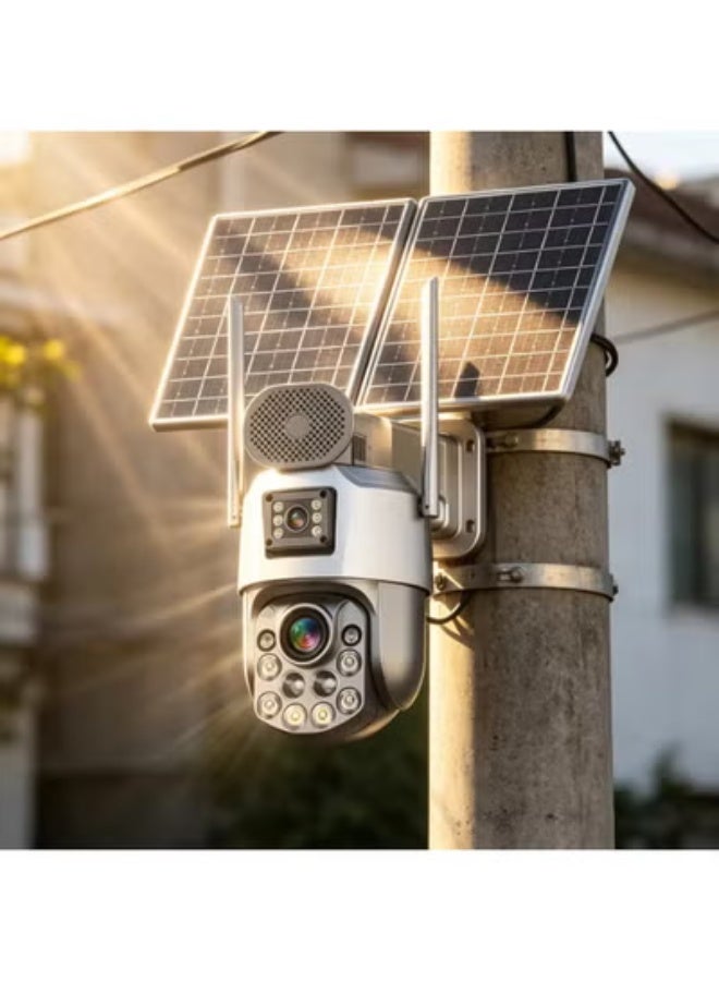 GEEK SPACE 4G LTE Solar PTZ Security Camera with 36X Hybrid Zoom, Dual Lens Outdoor Wireless CCTV Camera, eSIM Support, AI Human Tracking, 360° Pan Tilt Rotation, Full Color Night Vision, Two-Way Audio, Motion Detection Alerts, IP66 Waterproof, Remote Mobile App Viewing, SD Card Storage, Solar Powered Surveillance Camera for Home, Farm & Business Security - Image 1