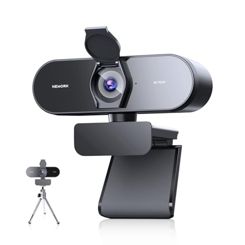 NEWORK 4K Webcam for PC with PDAF & CDAF Dual-autofocus, Ultra 4K HD, 2 Noise Reduction Mics, Auto Light Correction, Privacy Cover & Tripod, 79°FOV, Streaming Camera for PC, Mac, Laptop, Video Calls - Image 1