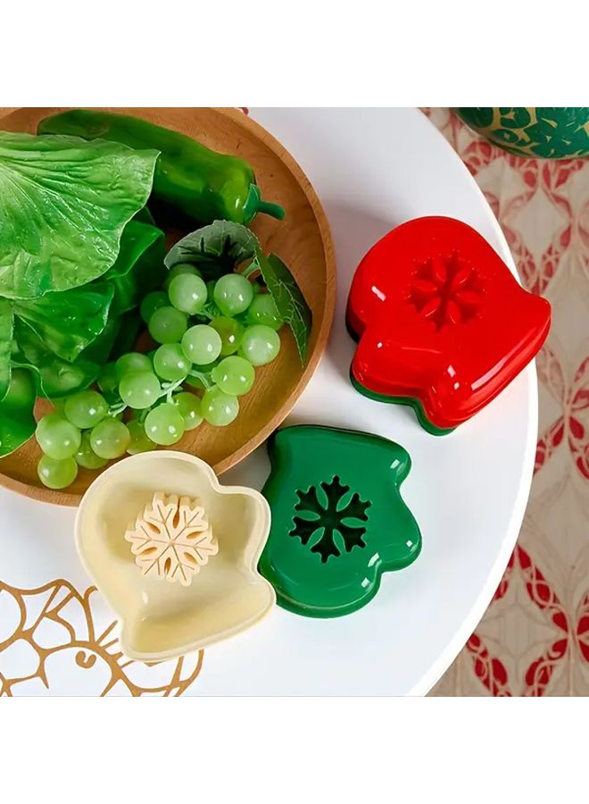 2pcs Christmas Cookie Molds Set Red Green Handmade Snowflake Baking Kit - Image 5