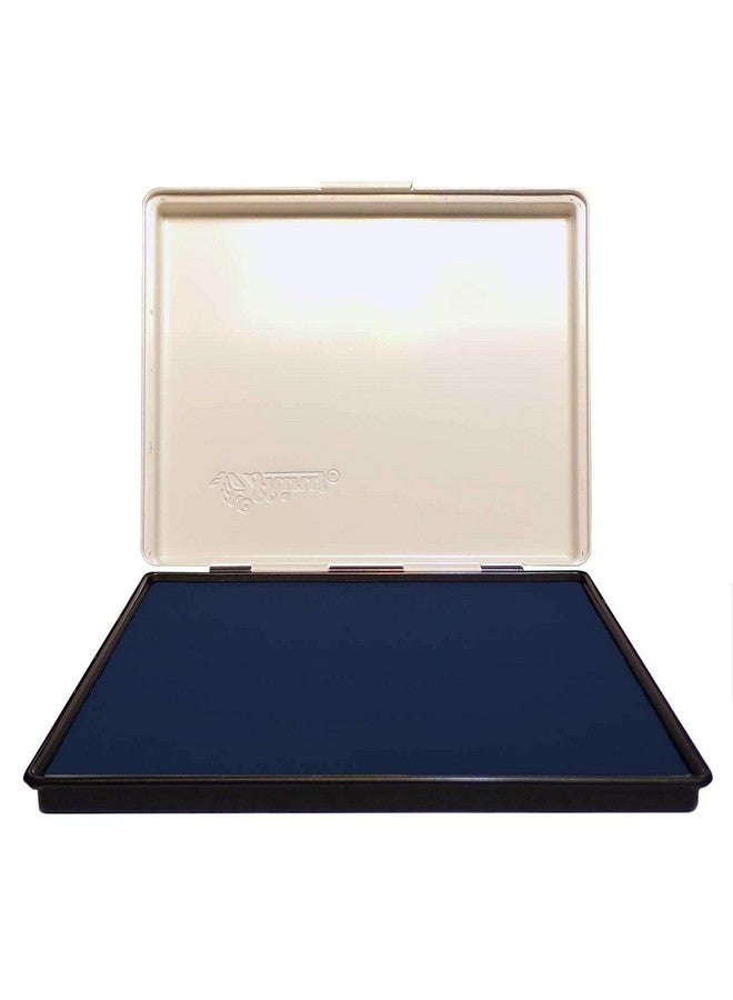 UImprint Extra Large 8'' X 12'' Industrial Rubber Stamp Ink Pad In Metal Case, Navy Blue Stamp Pad - Image 1