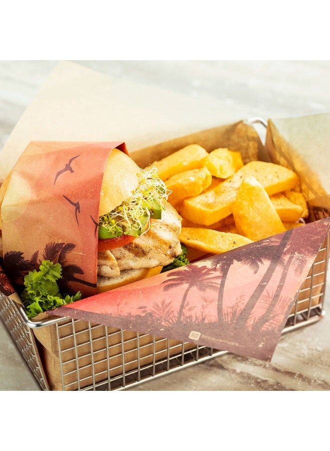 Restaurantware 12 Inch Deli Papers, 200 California Sunshine Sandwich Wrapping Papers - Greaseproof, Microwave-Safe, Kraft Paper Food Basket Liners, For Restaurants, Picnics, Parties, Or Barbecues  - Image 3