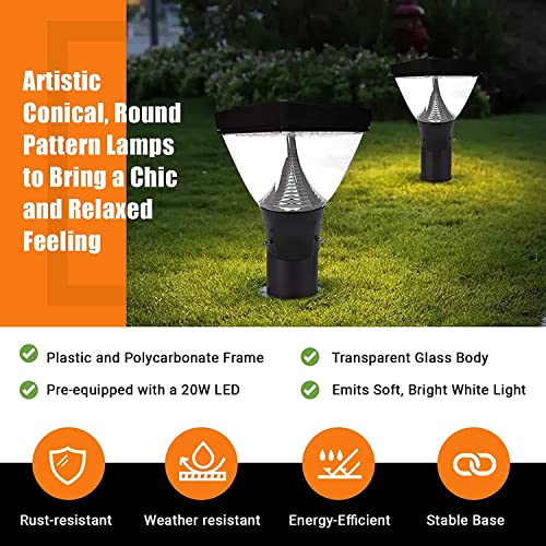 LEGEEN Light White Led Gate Light 18 Watt LED Modern Waterproof Outdoor Gate Light lamp/Main Door Lamp and Pillar Lamp Set of-2 White - Image 3