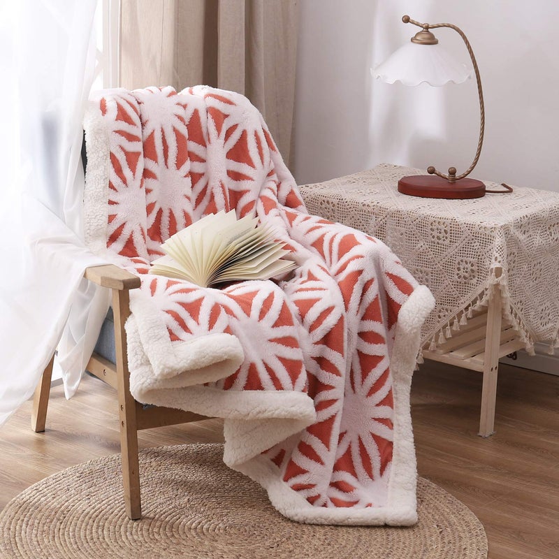 LOMAO Sherpa Fleece Blanket Fuzzy Soft Throw Blanket Dual Sided Blanket for Couch Sofa Bed (Coral, 60''x80'') - Image 2