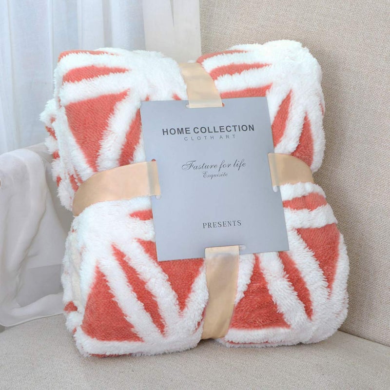 LOMAO Sherpa Fleece Blanket Fuzzy Soft Throw Blanket Dual Sided Blanket for Couch Sofa Bed (Coral, 60''x80'') - Image 1