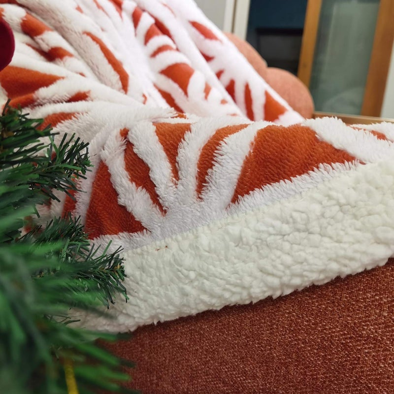 LOMAO Sherpa Fleece Blanket Fuzzy Soft Throw Blanket Dual Sided Blanket for Couch Sofa Bed (Coral, 60''x80'') - Image 4
