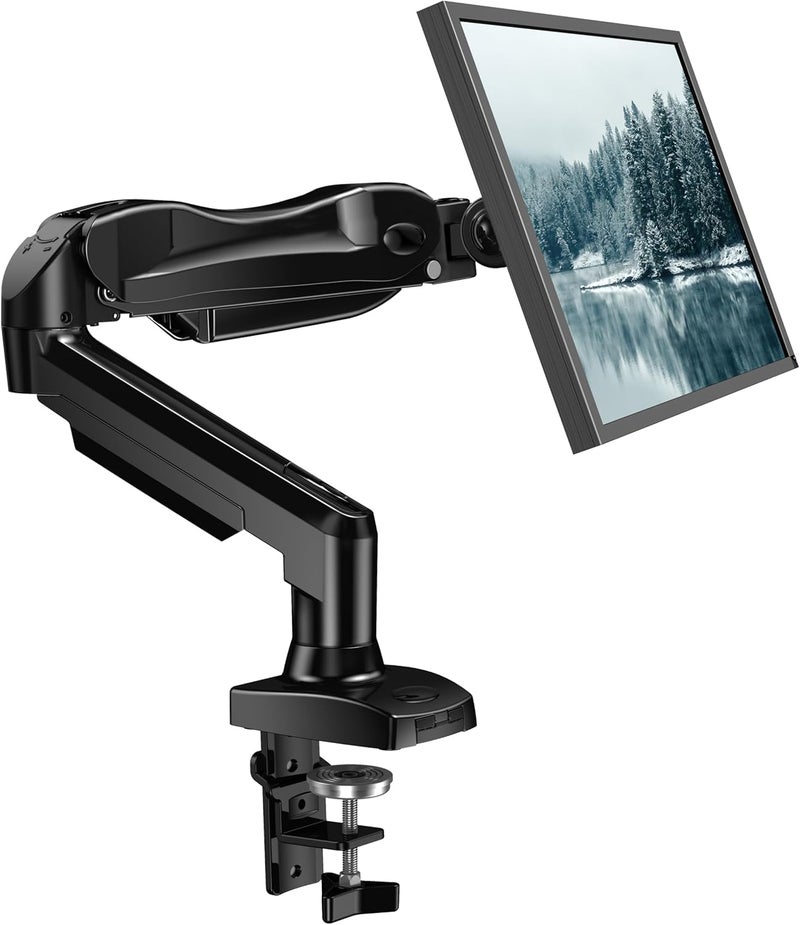 HUANUO Single Monitor Mount, 13 to 32 Inch Monitor Arm, Adjustable Monitor Stand, Vesa Mount with Clamp and Grommet Base - Fits 4.4 to 19.8lbs LCD Computer Monitors - Image 1