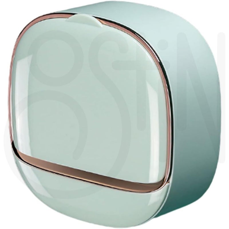 Ostin Soap Holder with Drain Tray Waterproof Soap Dish Holder Keep Soap Bars Dry Adhesive Soap Case Box Wall Mounted for Shower Bathroom Bathtub Mint Green - Image 5