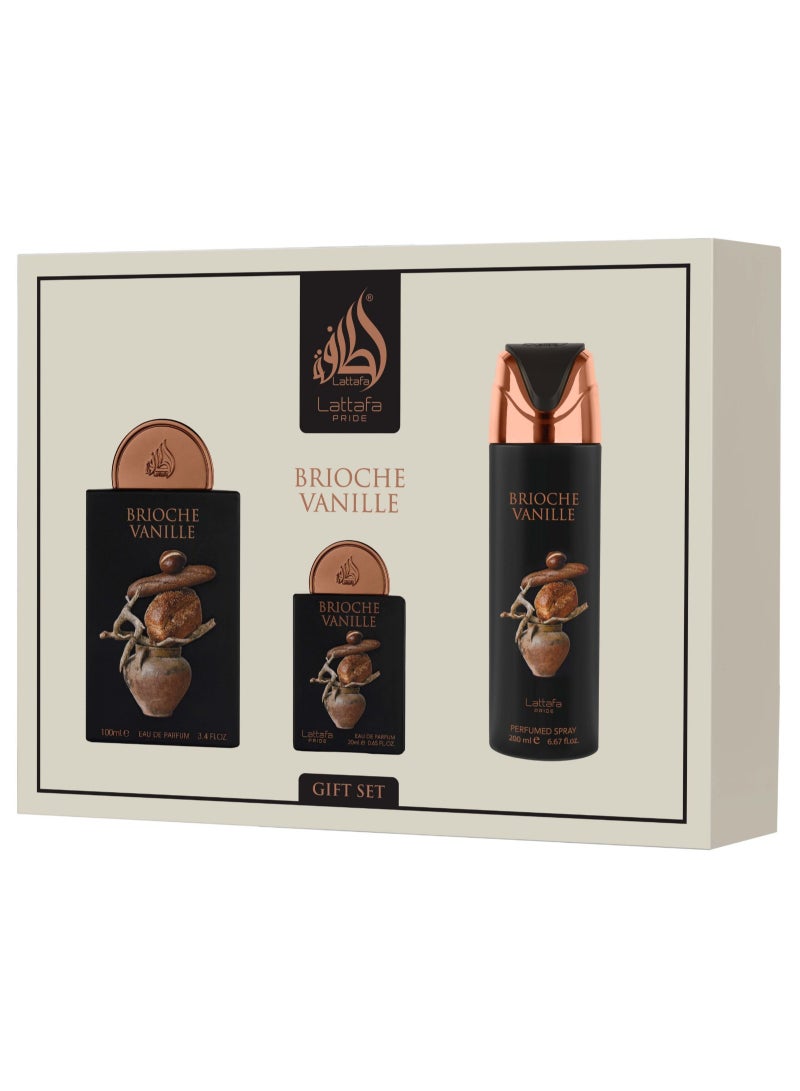 Lattafa PRIDE GIFTSET Brioche Vanille | Set 3-Piece (Edp 100ml + Edp 20ml + Deodorant 200ml) - Image 5