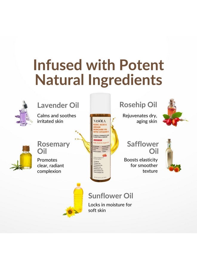 ناسولا سيروم مرطب للوجه والجسم من ناسولا بحمض الكوجيك وزيت الأرغان للعناية بالبشرة مع فيتامين E لعلاج الندبات وعلامات التمدد - Image 4