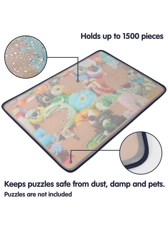 Tektalk Jigsaw Puzzle Board with Puzzle Dustproof Cover Up to 1500 Pieces (Khaki) - Image 4