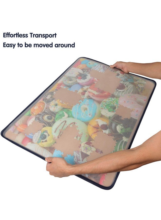 Tektalk Jigsaw Puzzle Board with Puzzle Dustproof Cover Up to 1500 Pieces (Khaki) - Image 2