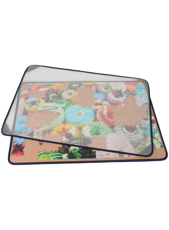 Tektalk Jigsaw Puzzle Board with Puzzle Dustproof Cover Up to 1500 Pieces (Khaki) - Image 1