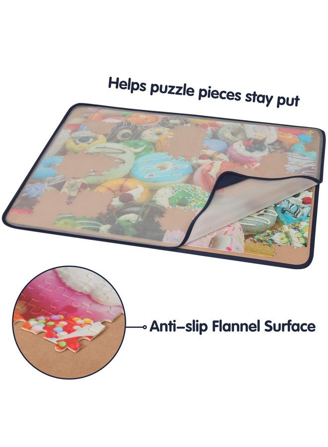 Tektalk Jigsaw Puzzle Board with Puzzle Dustproof Cover Up to 1500 Pieces (Khaki) - Image 3
