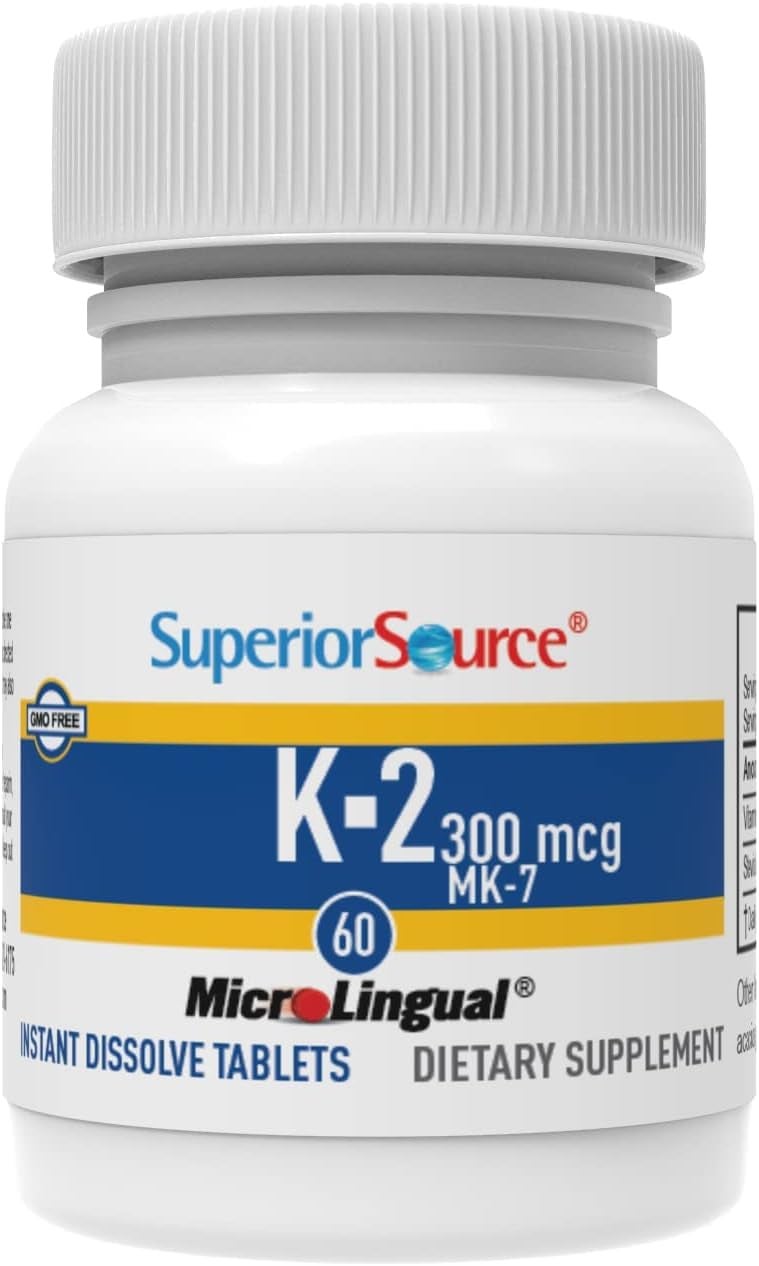 Superior Source Vitamin K2 300 mcg MK-7 - (60) Microlingual Instant Dissolve Tablets - Dietary Supplement - Image 3