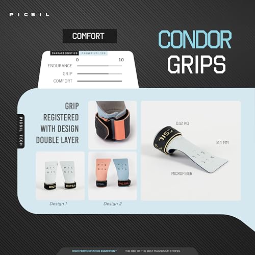 PICSIL Condor Grips, No Hole Leather Hand Grips, Increased Protection and Comfort, Hand grips for Gymnastic, Cross Training, Pull ups, Weightlifting, Prevents Blisters and Tears, (G+, White) - Image 4
