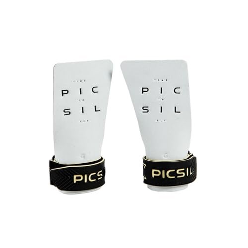 PICSIL Condor Grips, No Hole Leather Hand Grips, Increased Protection and Comfort, Hand grips for Gymnastic, Cross Training, Pull ups, Weightlifting, Prevents Blisters and Tears, (G+, White) - Image 1