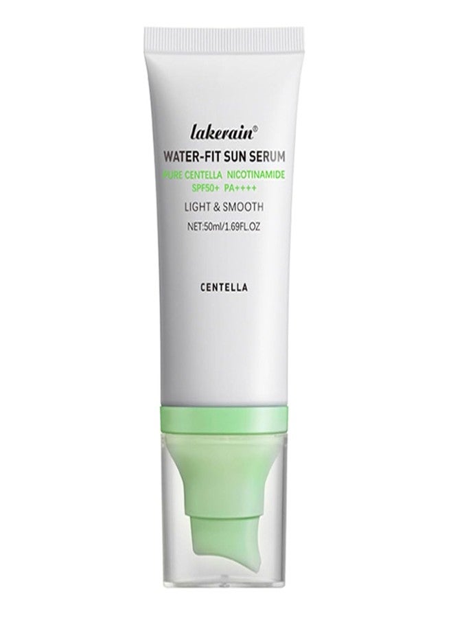 wenfeng Centella Sunscreen SPF 50,Centella Hyalu Cica Water-Fit Sun Serum,Green - Image 1