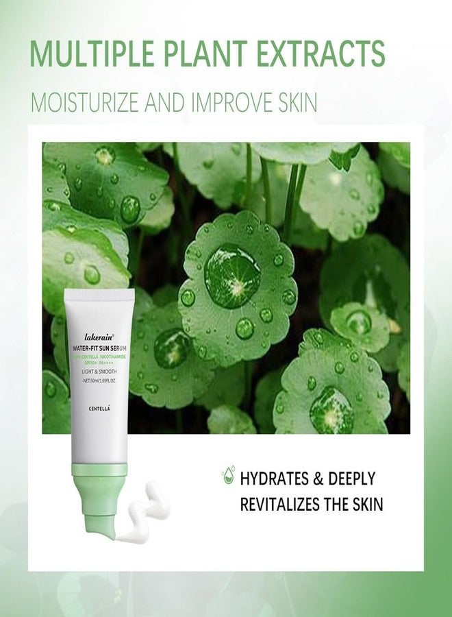 wenfeng Centella Sunscreen SPF 50,Centella Hyalu Cica Water-Fit Sun Serum,Green - Image 5