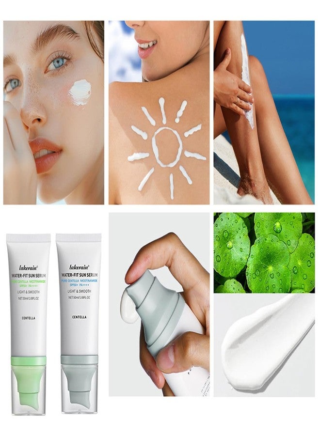 wenfeng Centella Sunscreen SPF 50,Centella Hyalu Cica Water-Fit Sun Serum,Green - Image 4