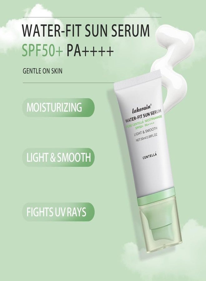 wenfeng Centella Sunscreen SPF 50,Centella Hyalu Cica Water-Fit Sun Serum,Green - Image 3