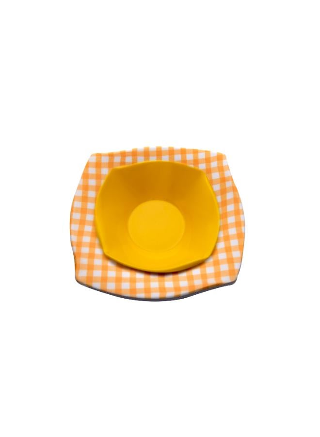 طقم ميلامين 38ق مربع ميكس كاروه اصفر - Image 2