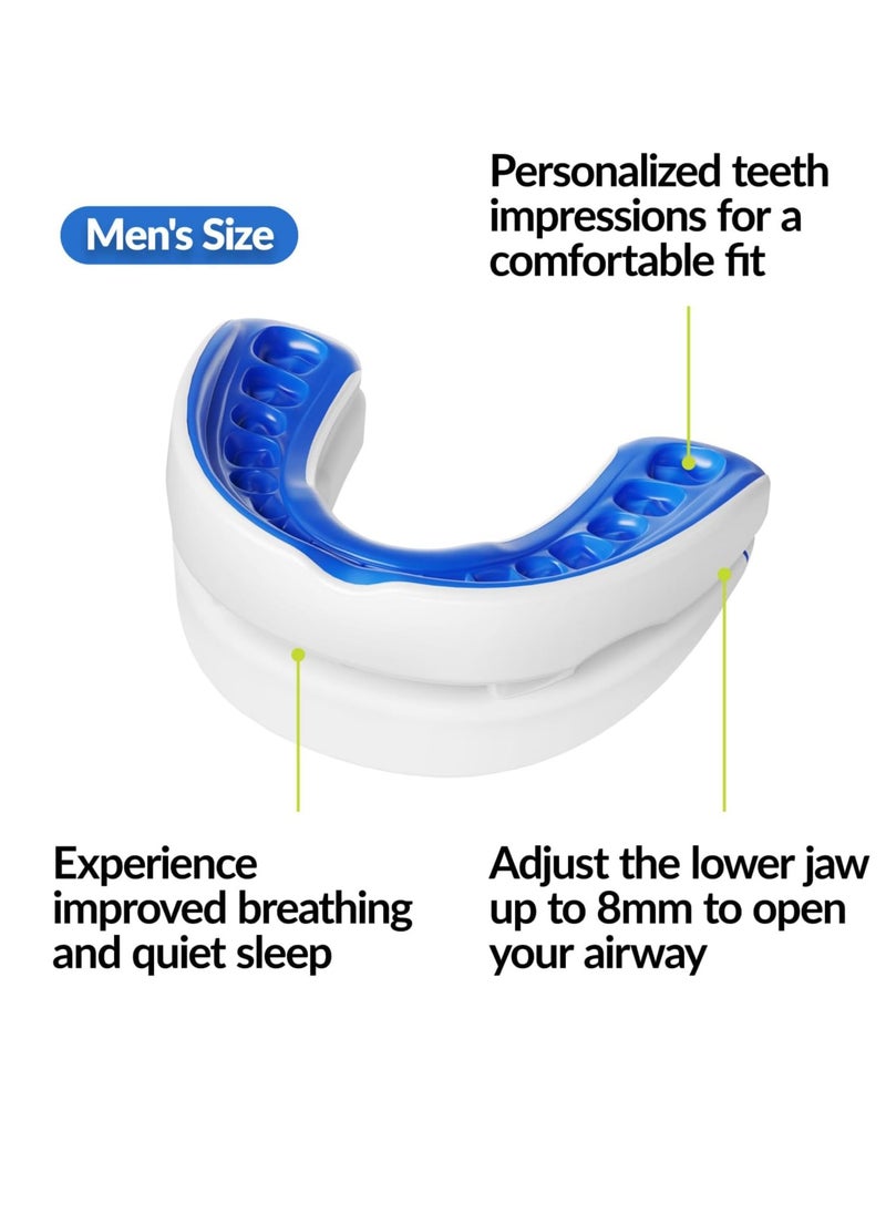 Anti Snoring Device and Ear Plugs, Men's Size Customizable Snoring Solution, Stop Snoring Mouth Piece, Adjustable Sleep Guard, USA Made for Restful Sleep