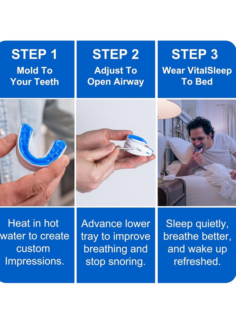 Anti Snoring Device and Ear Plugs, Men's Size Customizable Snoring Solution, Stop Snoring Mouth Piece, Adjustable Sleep Guard, USA Made for Restful Sleep