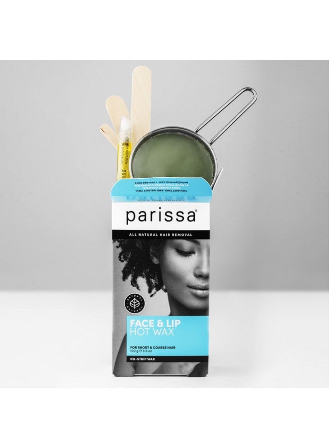 parissa مجموعة شمع الوجه والشفتين الساخن من أريسا نوسريب لإزالة الشعر القصير والخشن مجموعة إزالة الشعر في المنزل على الوجه والذقن والشفة العليا زرقاء - Image 3