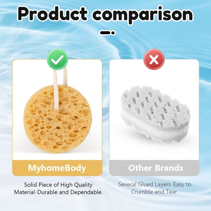 2 Pack Seaweed Exfoliating Sponge for Deep Cleansing Dead Skin Removal Bathing - Image 5
