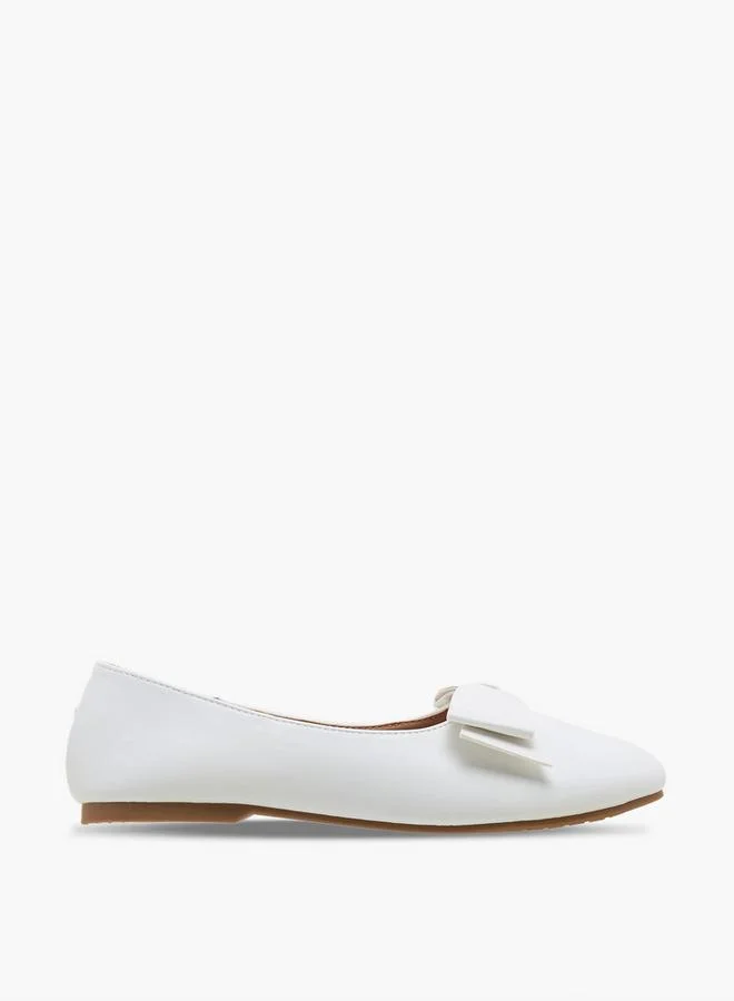 Little Missy WHITE Girls Bow Detail Ballerina Shoes for Women | Best Price UAE